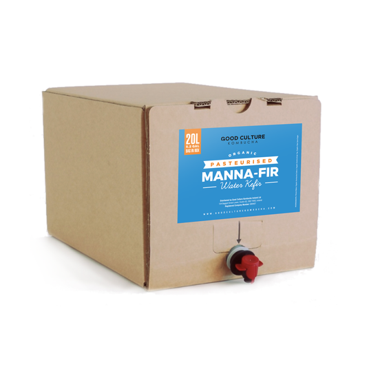 20 Litres Pasteurised Manna-FIR - Premium Fermented Water Kefir - Makes 400 Litres