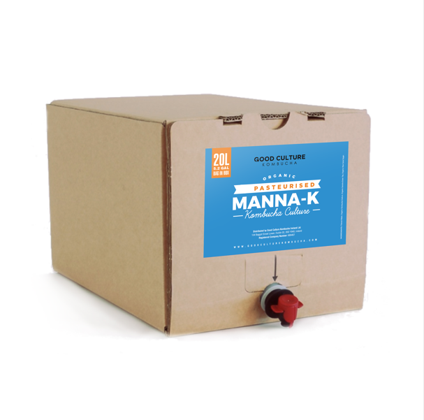 20 Litres of Manna-KX - Pasteruised Premium Green & Black Tea Kombucha  – Makes 600 Litres