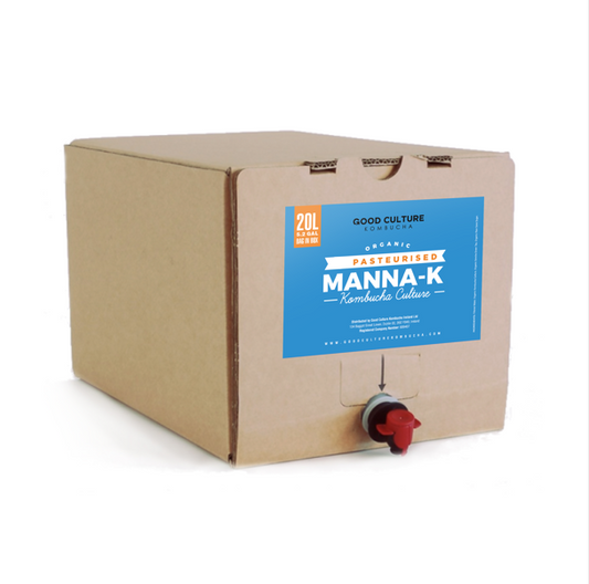 20 Litres of Manna-KX - Pasteruised Premium Green & Black Tea Kombucha  – Makes 600 Litres