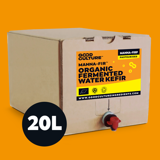 20 Litres Pasteurised Manna-FIR - Premium Fermented Water Kefir - Makes 400 Litres